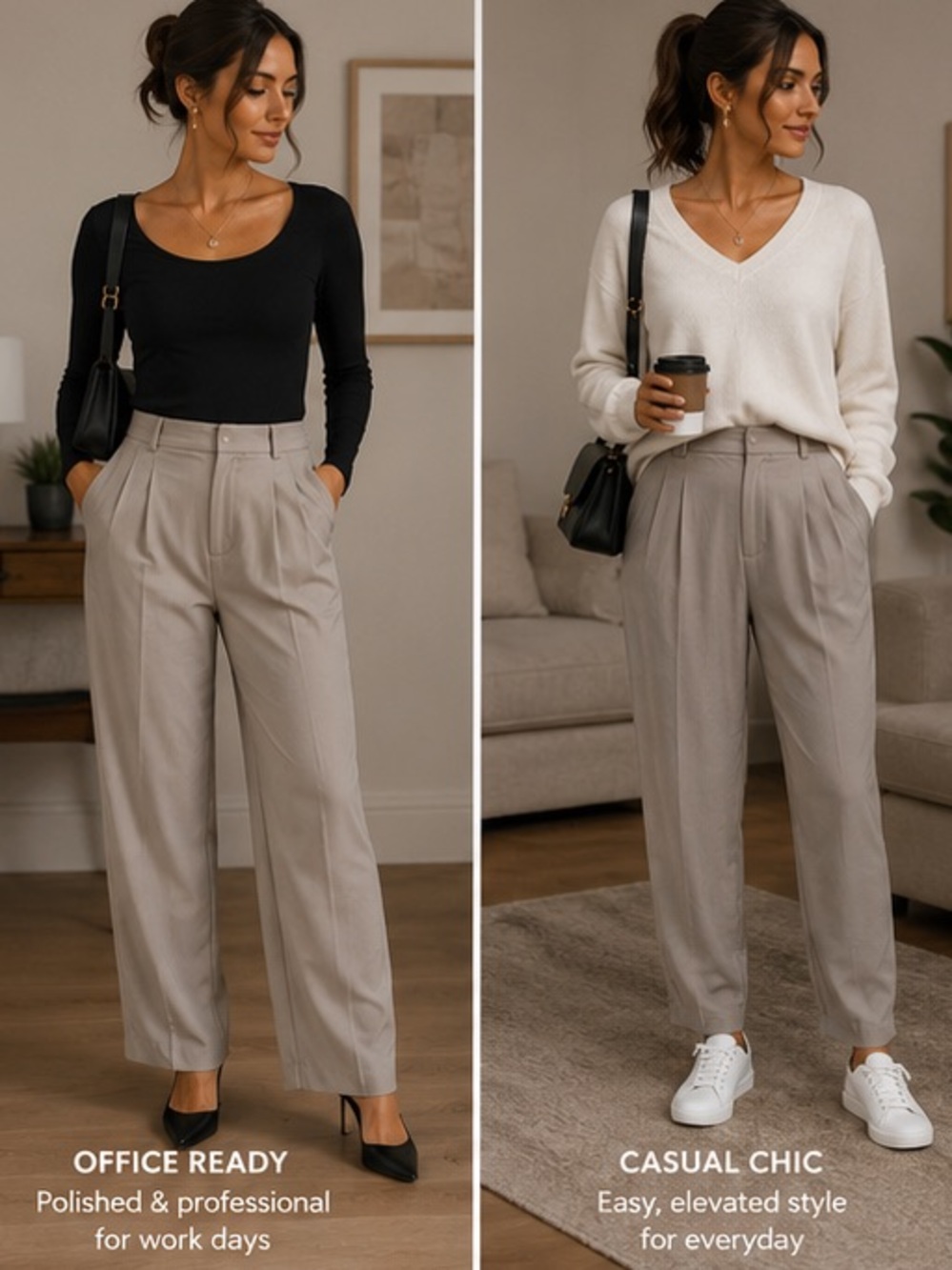🐌H&M Satin-Feel Tapered Trouser Pants — Size 10